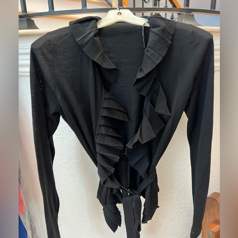 Tahari merino wool wrap sweater